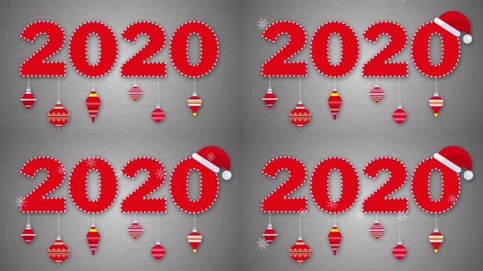 2020圣诞快乐和新年快乐的视频祝福和贺卡。