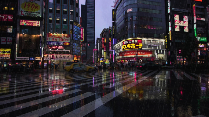 【4K超清】下雨视频特效由小变大雨过程