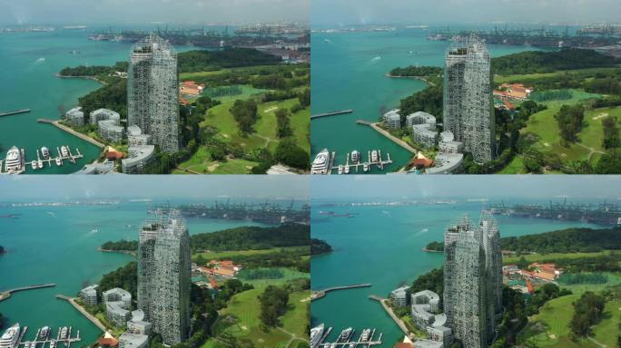 新加坡城市晴天公寓海湾综合港湾空中全景4k