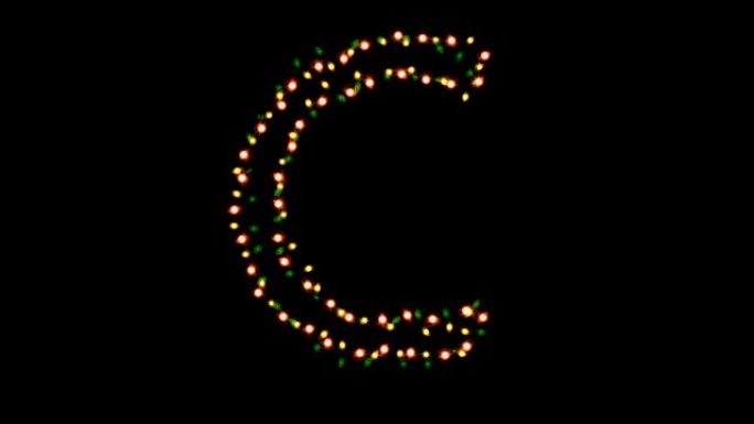 圣诞灯字体C