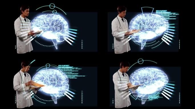 针对医生检查报告的旋转脑模型和数据处理