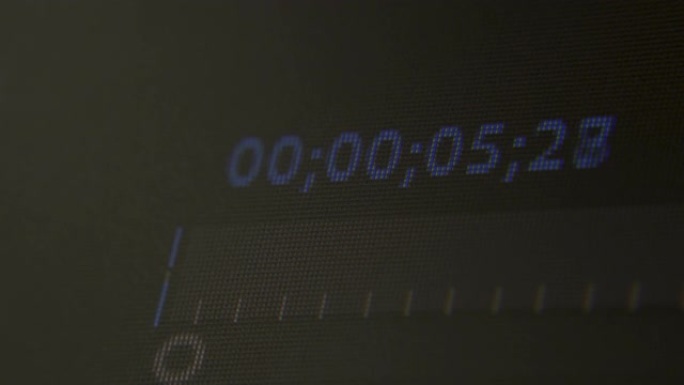 在时间轴编辑器中运行的4k视频运行时间代码。