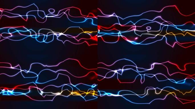彩色霓虹灯曲线抽象技术运动背景
