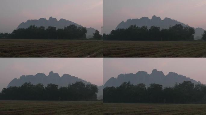 泰国那空沙旺省考诺的日落景色