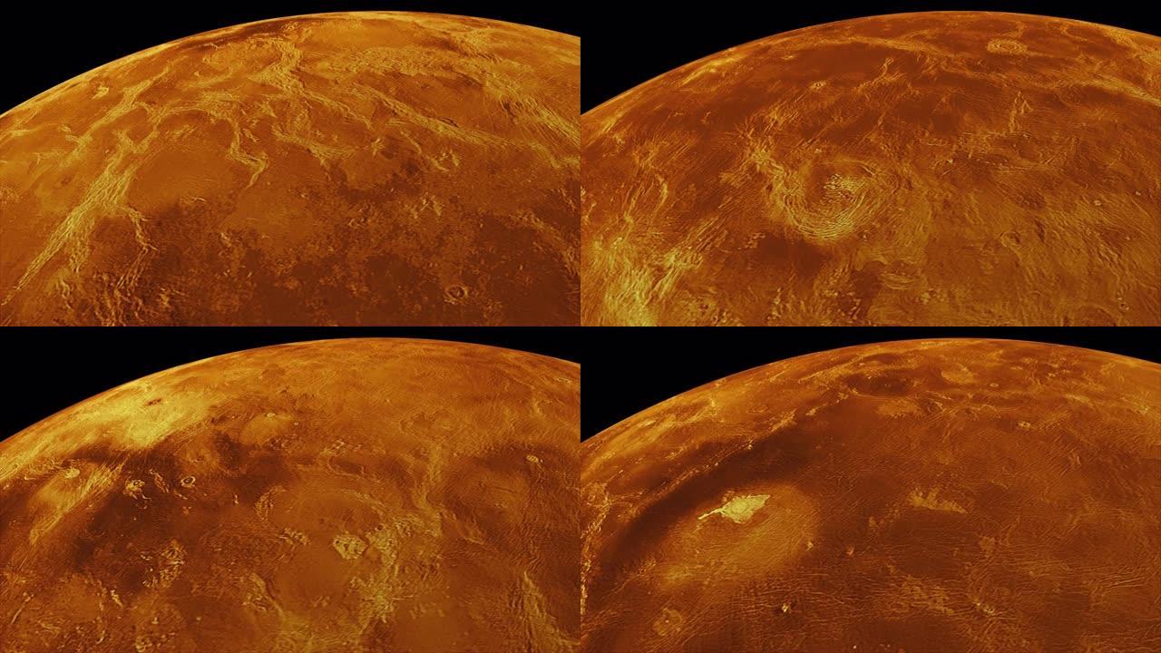 行星金星的旋转，计算机生成。现实背景的3d渲染。该图像的元素由NASA呈现