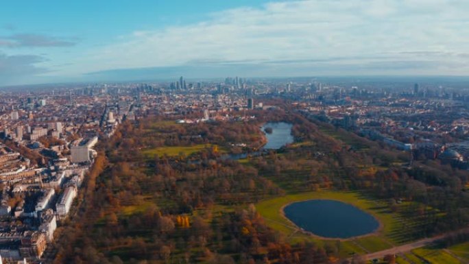 伦敦海德公园美丽的空中全景