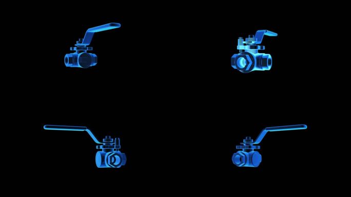 阀门全息蓝色科技通道素材