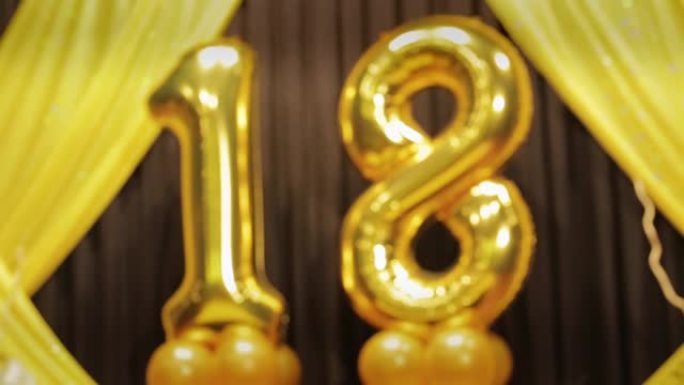 18号十八岁生日纪念日金色气球