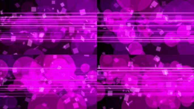 4k抽象粉色紫色霓虹bokeh圆圈和条纹