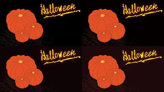 Animation on the theme of halloween holiday, pumpk