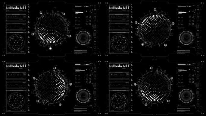 具有高科技指示器和传感器的复杂Hud显示器