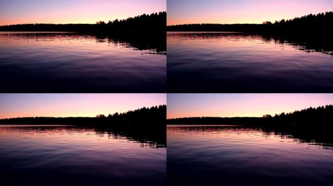 美国西雅图华盛顿湖的日落