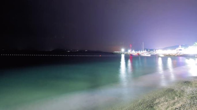 克罗地亚图塞奇-2018年8月18日: 海滩海线的延时4k视图