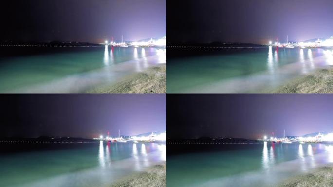 克罗地亚图塞奇-2018年8月18日: 海滩海线的延时4k视图