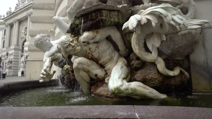 维也纳历史喷泉美景宫巴洛克宫殿皇宫马厩