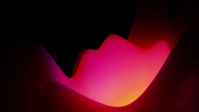 4k无缝环路，带抽象流体红色紫色梯度，内部辉光波浪形表面。美丽的颜色梯度作为抽象的液体背景，流畅的动