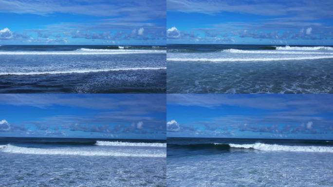 【4K航拍】平视逆向一波一波海浪卷积而来