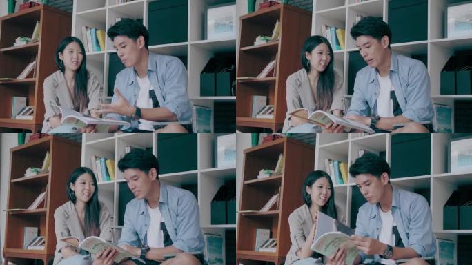 泰国情侣一起读书-股票视频