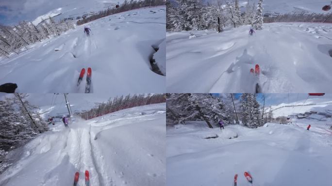 高速野雪粉雪跟拍4K