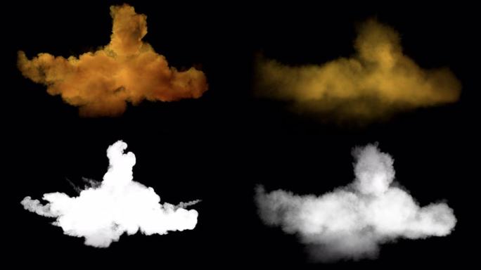 带有彩色烟雾的神奇爆炸，中央有小径和火。