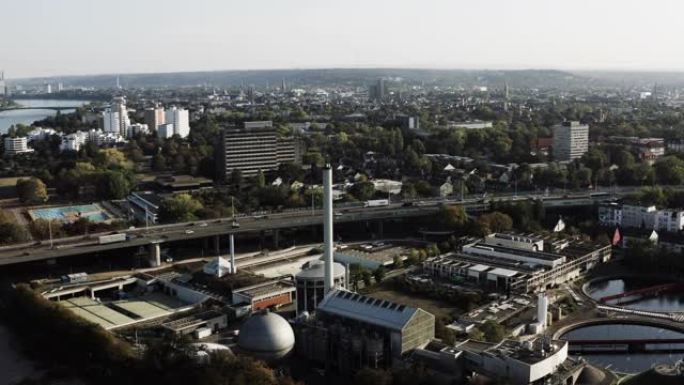 德国杜塞尔多夫鸟瞰图城市景观