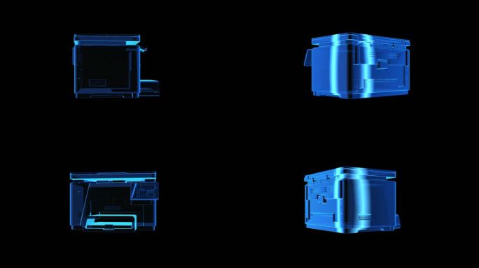 打印机复印机传真机全息蓝色科技通道素材