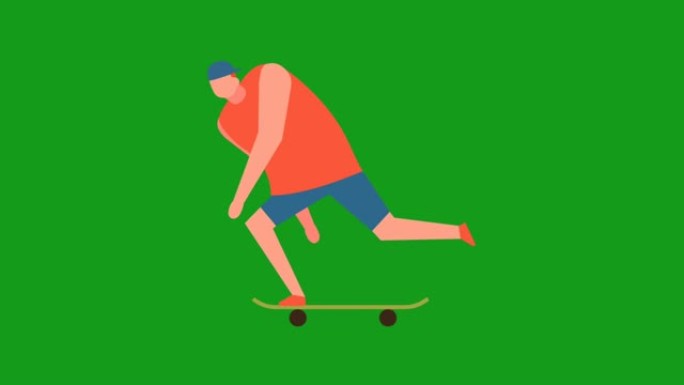 滑冰人绿屏运动图形