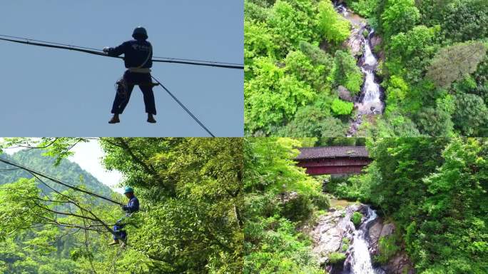 工人在山村架网线 家电下乡 网络普及