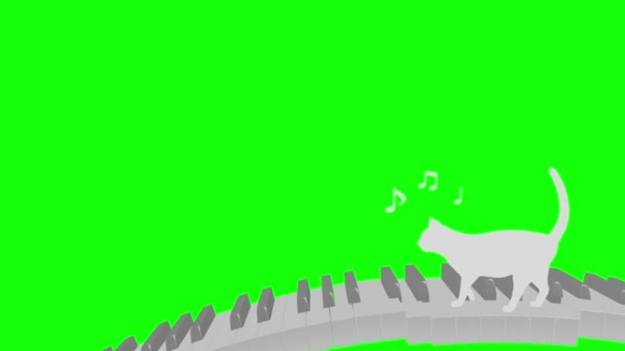 猫剪影钢琴曲线行走节奏骑行节奏120 2拍循环模式A