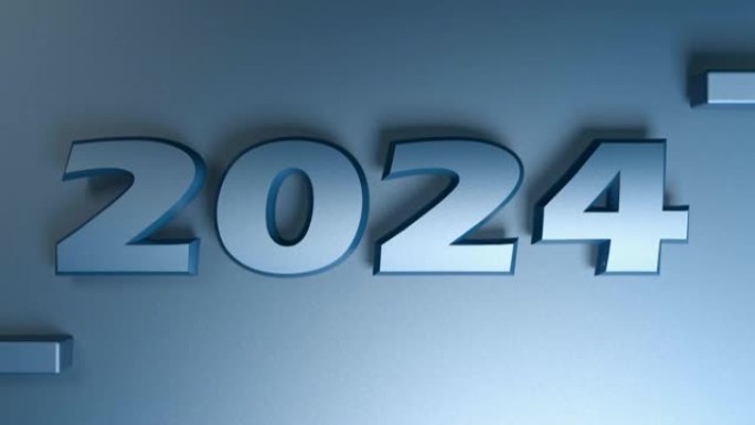 2024蓝色写孤立在蓝色背景-3D渲染插图视频剪辑