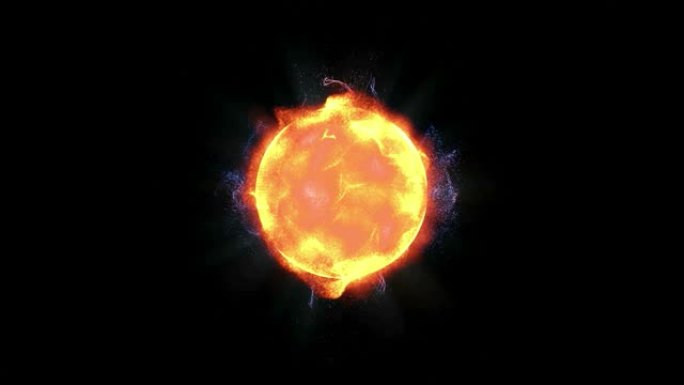 我们的太阳系的明亮的黄色太阳用太阳耀斑和美丽的粒子进行逼真的3D渲染