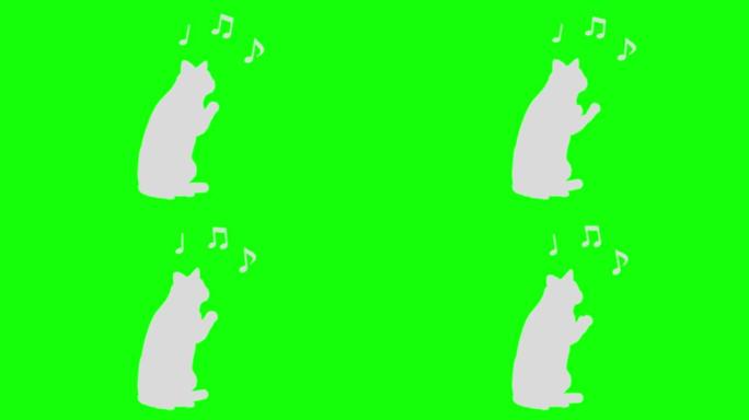 猫剪影节奏骑行节奏80 4拍拍手循环模式B