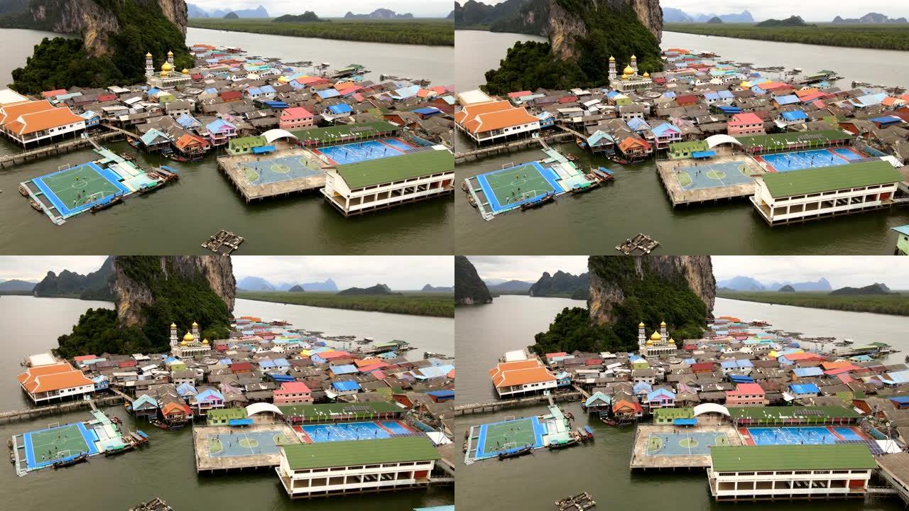 Ko Panyi的鸟瞰图是泰国攀牙府的一个渔村