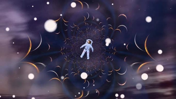 太空人三维动画抒情唯美漂浮飞舞