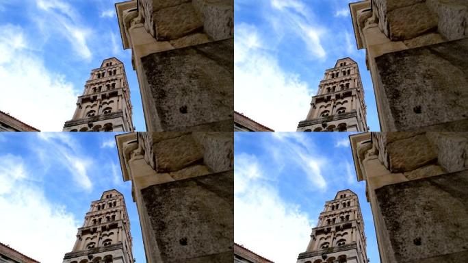 克罗地亚斯普利特的圣多姆尼乌斯大教堂和钟楼