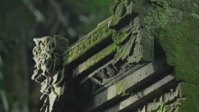 长满苔藓的古代建筑细节