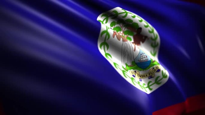 伯利兹旗背景，3d动画。
