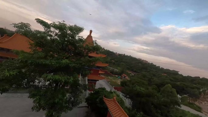 汕头龙泉岩航拍穿越机寺庙fpv拍摄