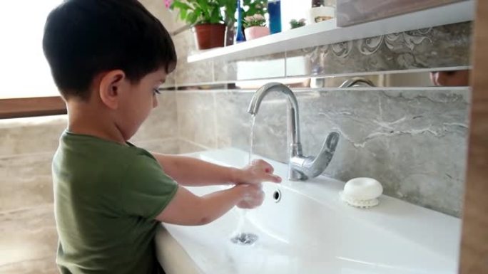 孩子洗手，新型冠状病毒肺炎的新常态