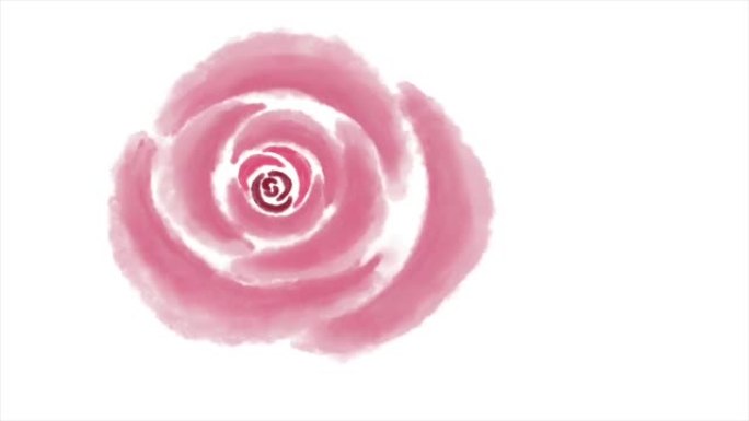 延时，动画，数字绘画，水彩风格，白色背景上的复古玫瑰花束
