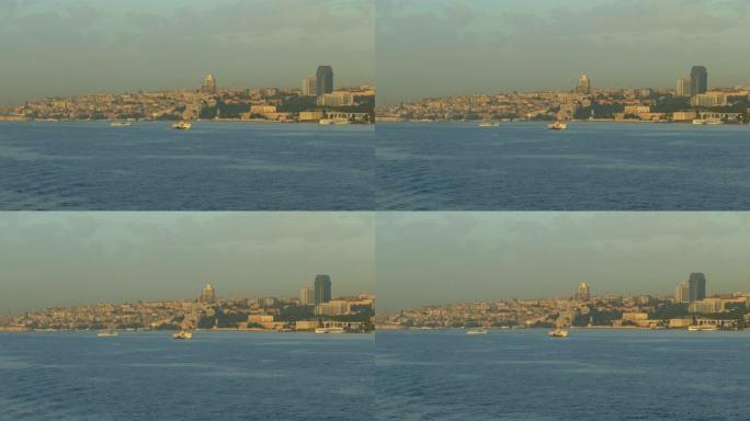 博斯普鲁斯海峡伊斯坦布尔的早晨城市景观