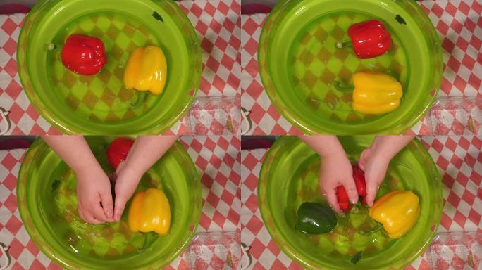 清洗彩椒甜椒柿子椒去籽洗菜 (2)