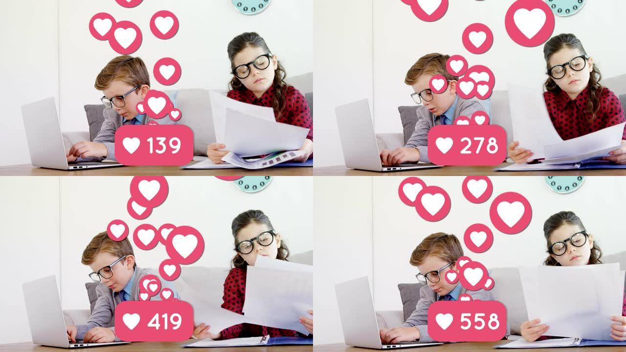 社交通知越来越多的年轻人使用笔记本电脑。