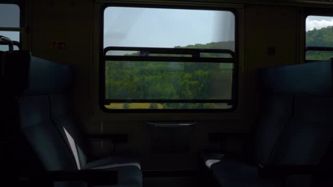 苏黎世至巴塞尔晴天火车公路旅行乘客座椅货车pov全景4k瑞士