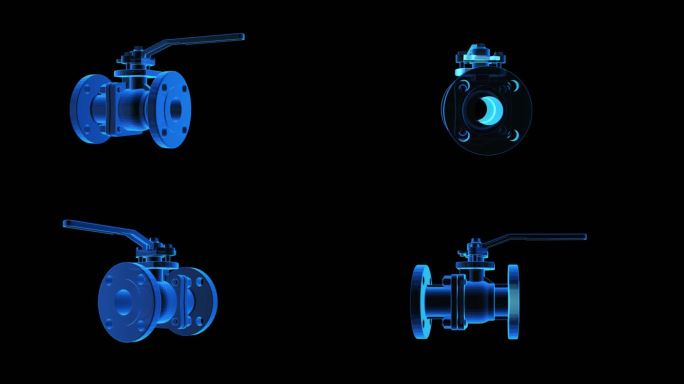 阀门全息蓝色科技通道素材