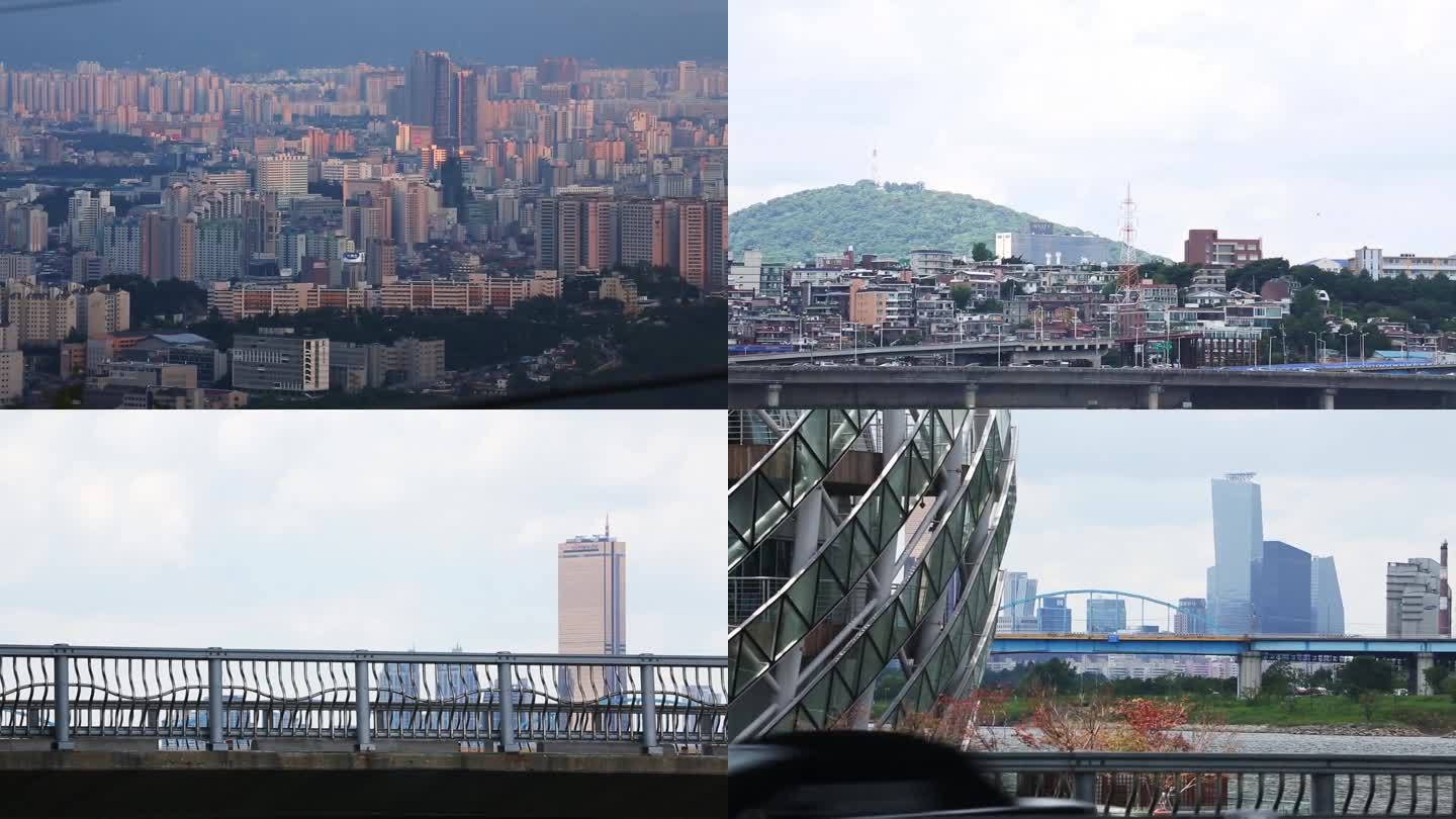 以城市为背景的桥梁图片 背景是电视塔的城市图片 一辆汽车在一座桥上行驶，背景是城市天际线