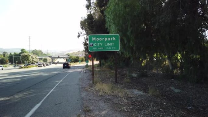 加利福尼亚州Moorpark城市界限标志