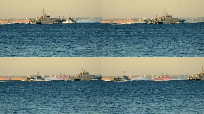 海军演习-登陆艇和海岸警卫艇