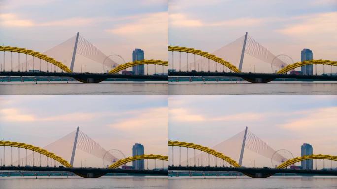 越南岘港龙桥风景河景桥
