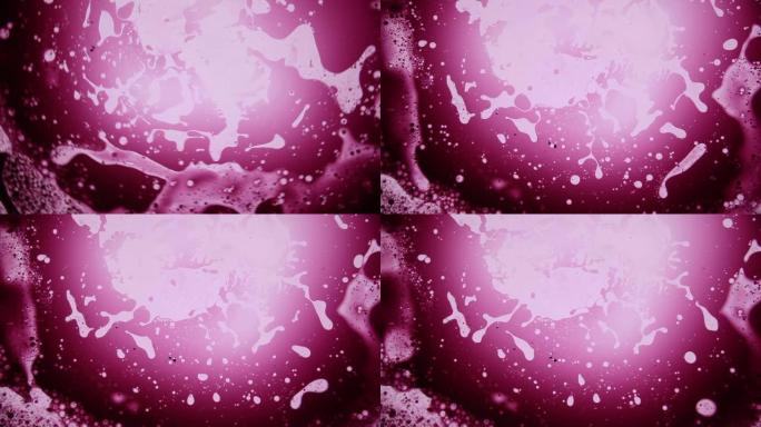 迷幻抽象液体光秀，水，油，油漆中的怪异墨水图案。有机旋流图案，染料爆炸，颜色万花筒。明亮的迷幻壁纸。